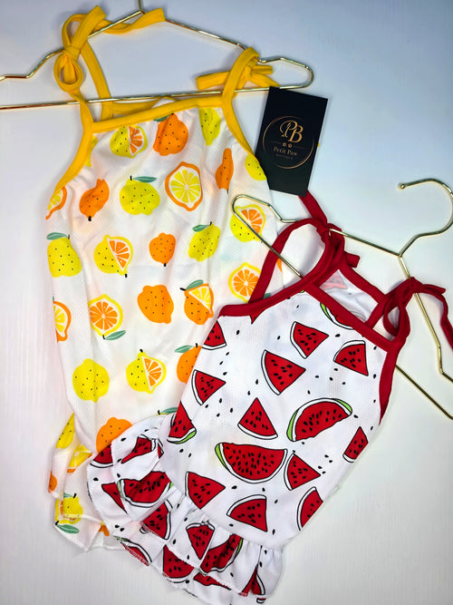 Traje de Baño Frutal con Volantes Language 