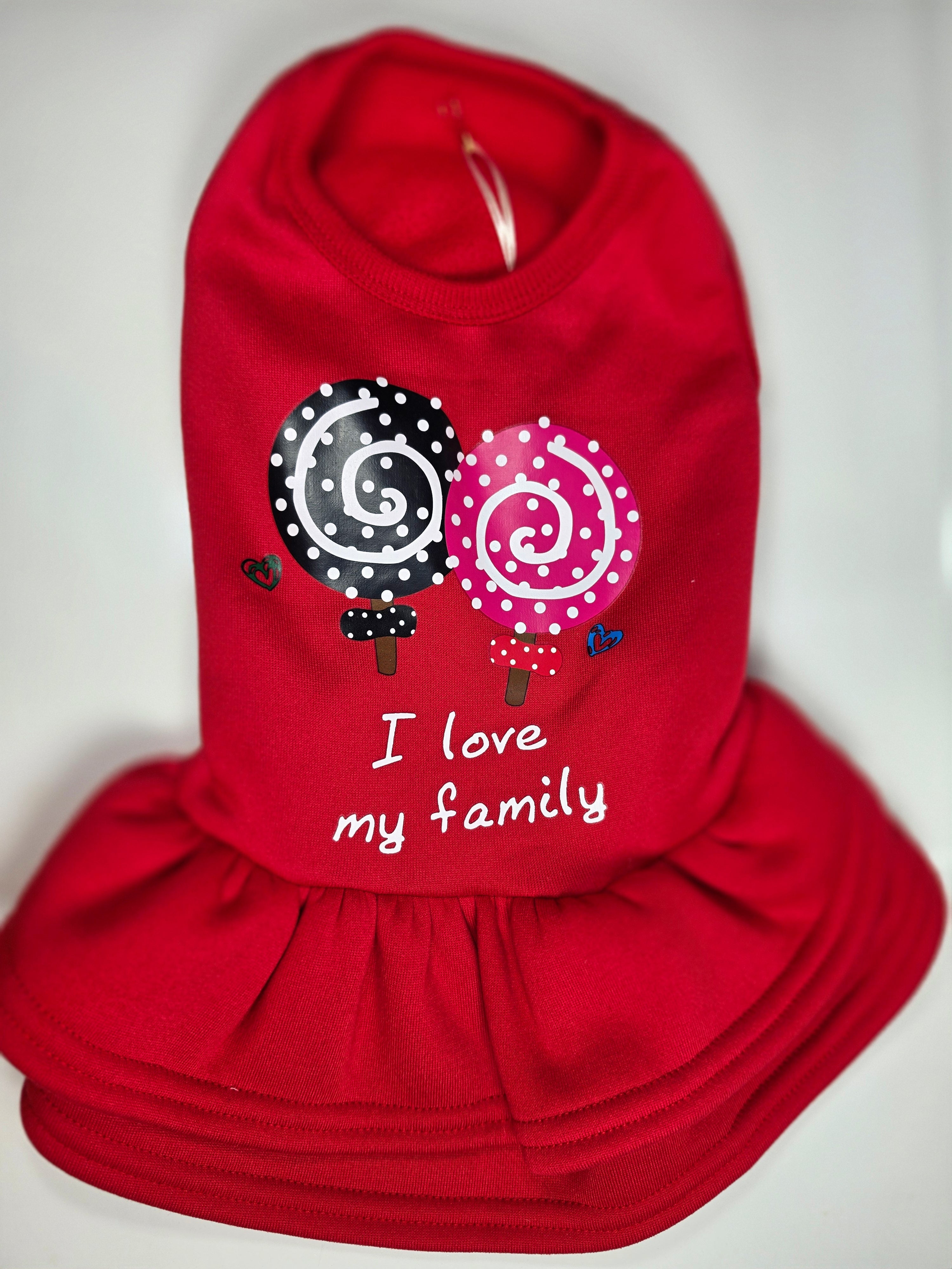 vestido para mascotas I Love My Family
