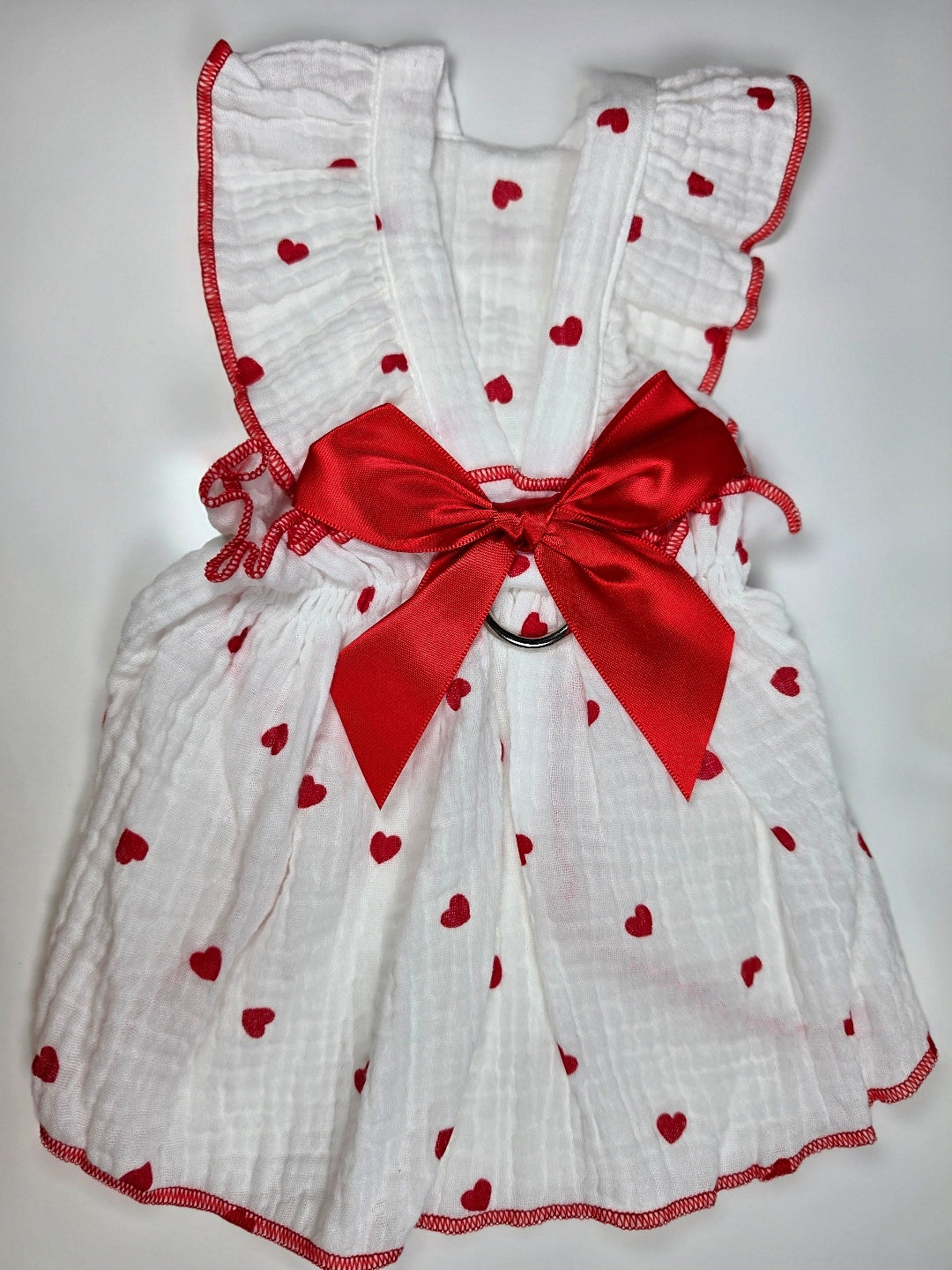 vestido de muselina con corazones para perros